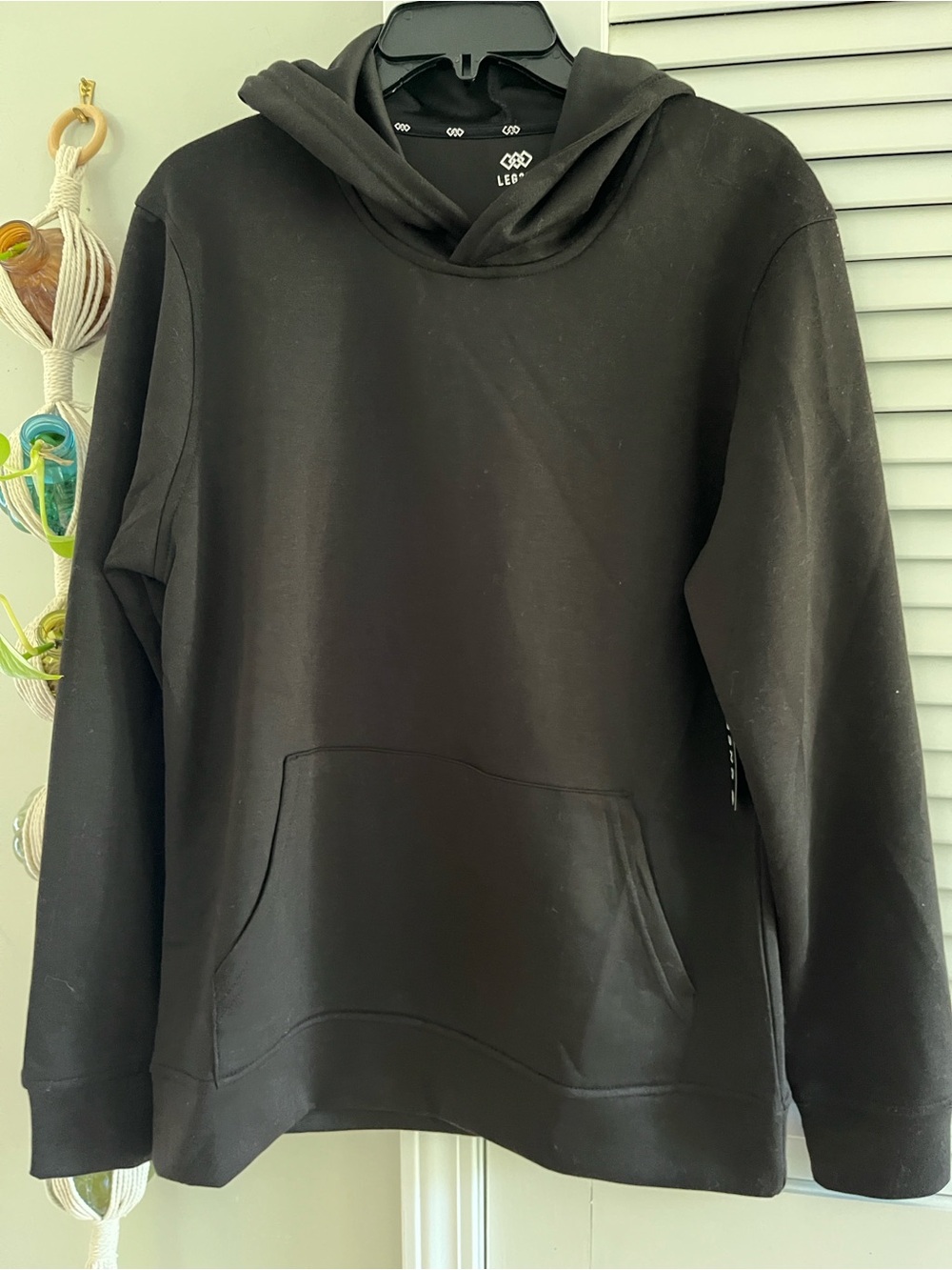 Legend Men's Black Pullover Hoodie with Kangaroo Pocket